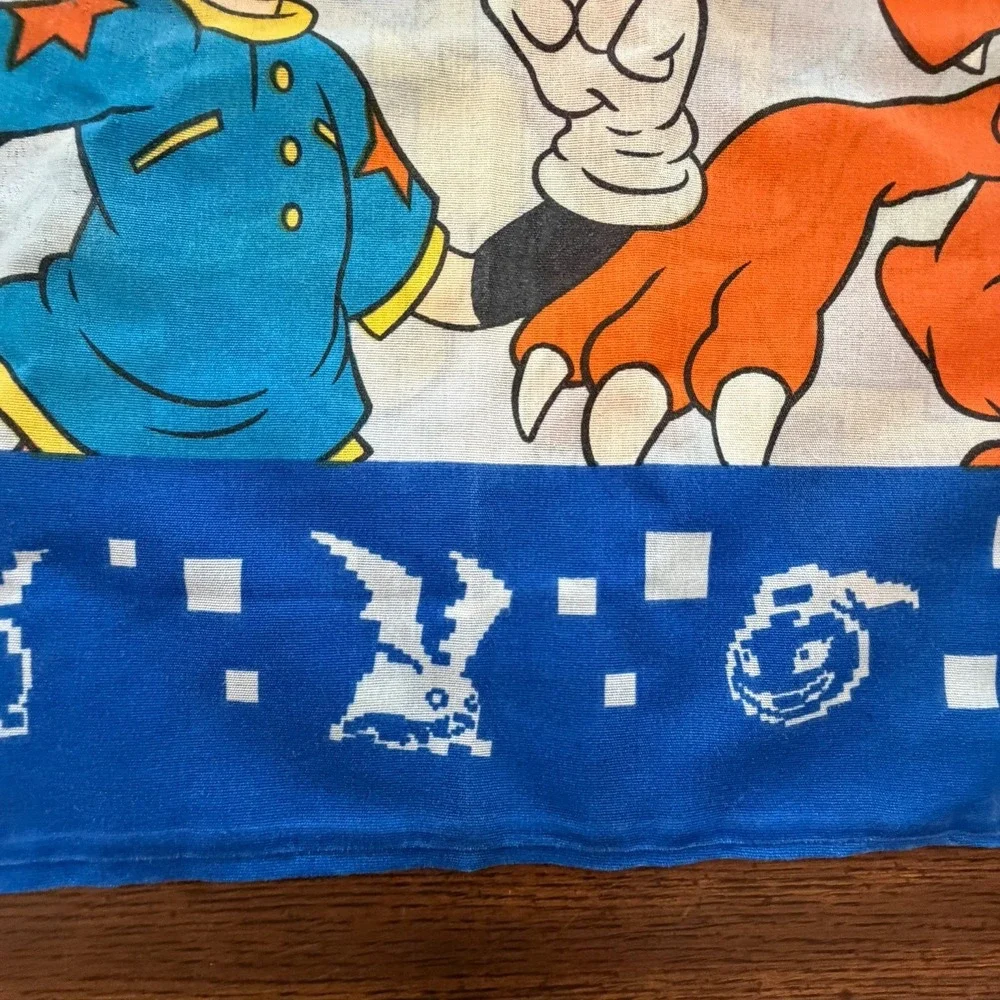 Vintage Digimon Tai Agumon Pillowcase Blue Bedding Y2K 90s